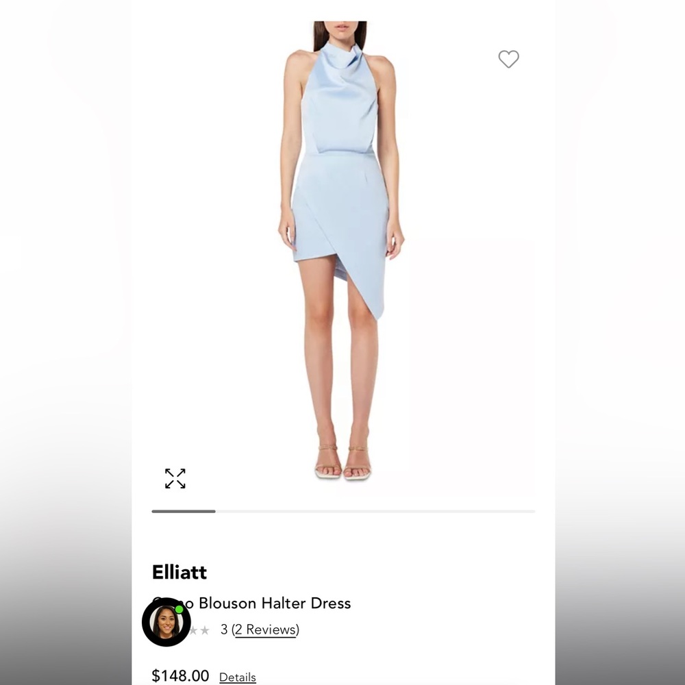 Elliatt Camo Blouson Halter Dress in Seafoam NWOT